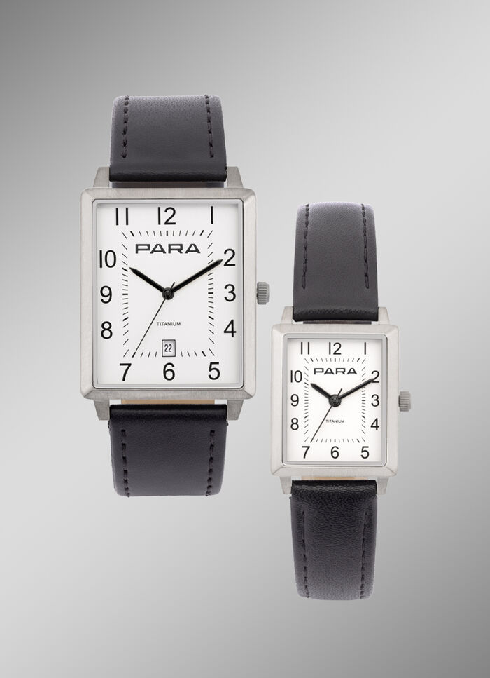 Para-Quartz-Partneruhren mit Titangehäuse 