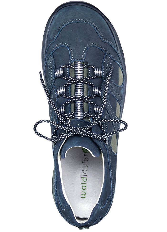 Waldläufer, sportliche Damen-Schnürschuhe, Weite H, mit herausnehmbarem Fußbett MARINE-GRAU