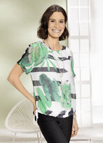 Doppellagiges Shirt mit Chiffon-Überwurf 