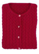 Strickjacke mit Schurwolle WEINROT