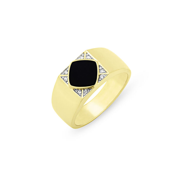 Herrenring mit echt Onyx 