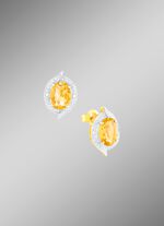 Wundersch&ouml;ne Ohrstecker mit echt Citrin und Diamanten 