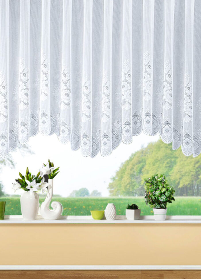 Blumenfenster-Store, mit Floral-Dessin 