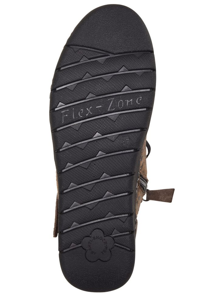 ELENA EDEN Schn&uuml;r-Bootie aus Veloursleder TAUPE