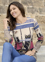 Shirt mit "Katzenmotiv" MULTICOLOR