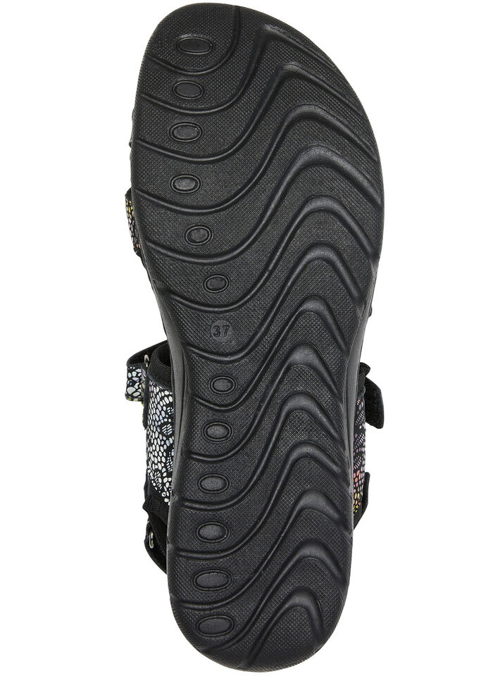 Gemini Trekking-Sandale mit bunter Floral-Pr&auml;gung SCHWARZ