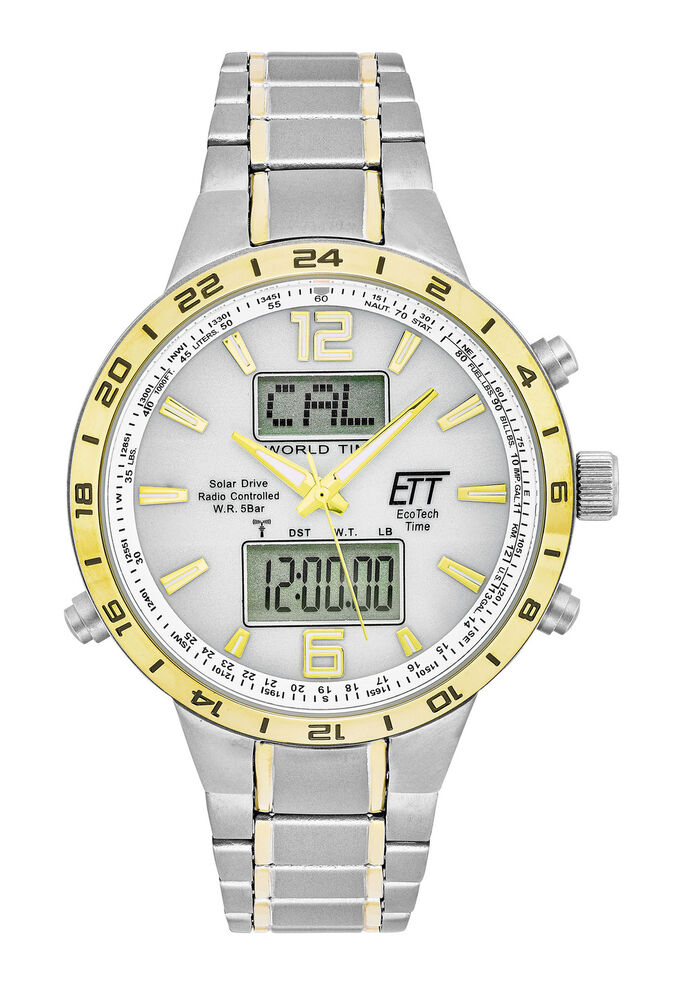 Funk-Solar-Herrenuhr der Marke ETT mit Titangehäuse