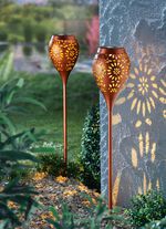Solar-Gartenfackel, 2er-Set 
