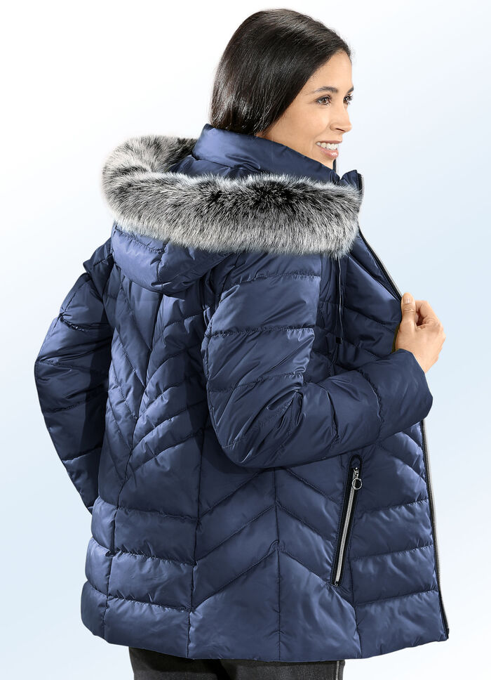 Jacke mit abnehmbarer Kapuze INDIGOBLAU