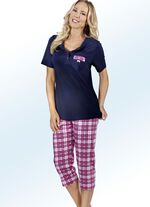 Zweierpack Schlafanzüge mit Brusttasche  und Knopfleiste 