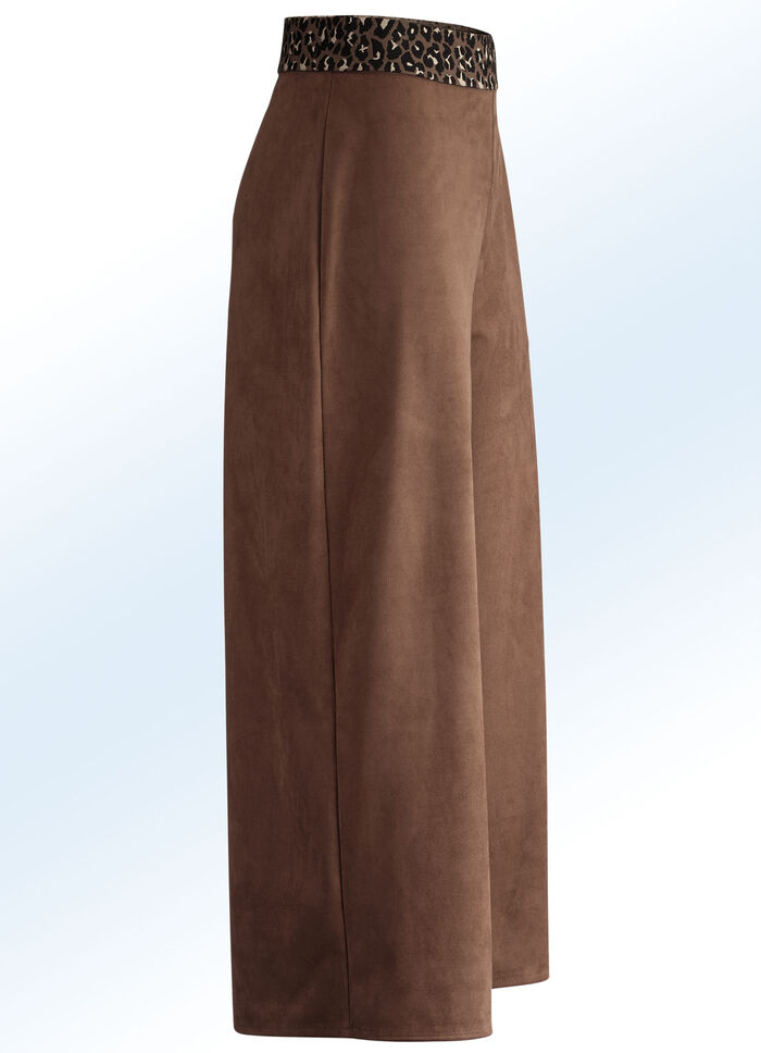 Weich fließende Culotte in Wildleder-Optik COGNAC