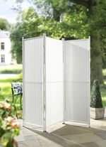 Witterungsbeständiger Paravent mit stabilem Stahlgestell WEISS