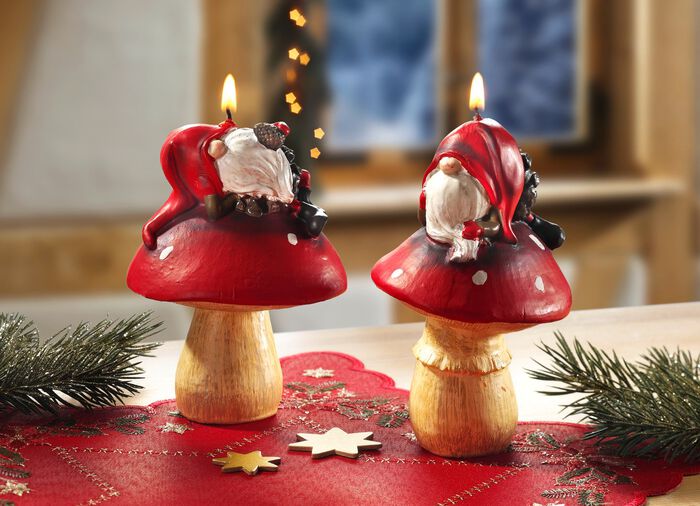 Echtwachskerzen Wichtel, 2er-Set 