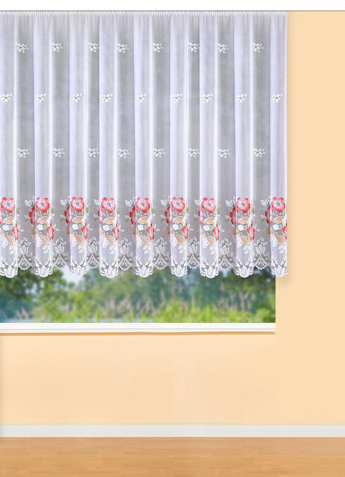 Blumenfenster-Store mit Universalschienenband 