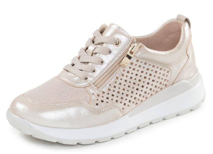 Caprice, sommerliche Damen-Sneaker, Weite K, mit herausnehmbarem Fu&szlig;bett GOLD