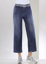 Jeans-Culotte mit luftig-weitem Bein DUNKELBLAU
