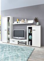 Wohnwand mit LED-Beleuchtung WEISS