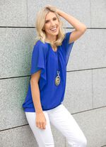 Poncho-Tunika mit eingearbeitetem Top ROYALBLAU