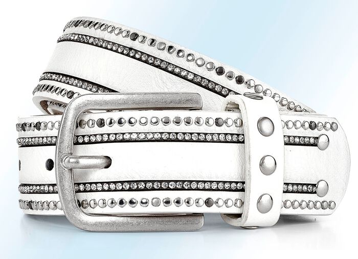 G&uuml;rtel mit Lederfutter WEISS