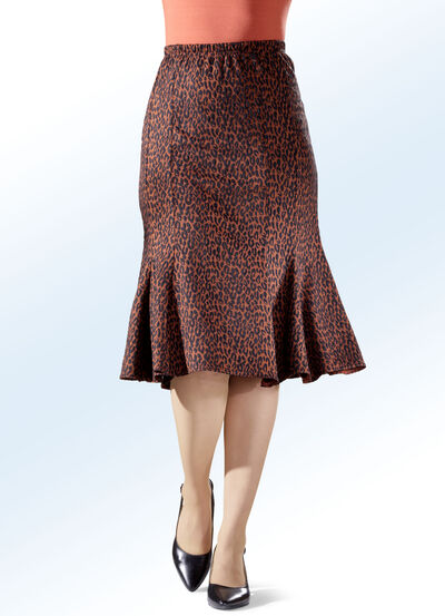 Bahnenrock mit exzellenter Tierfell-Dessinierung 