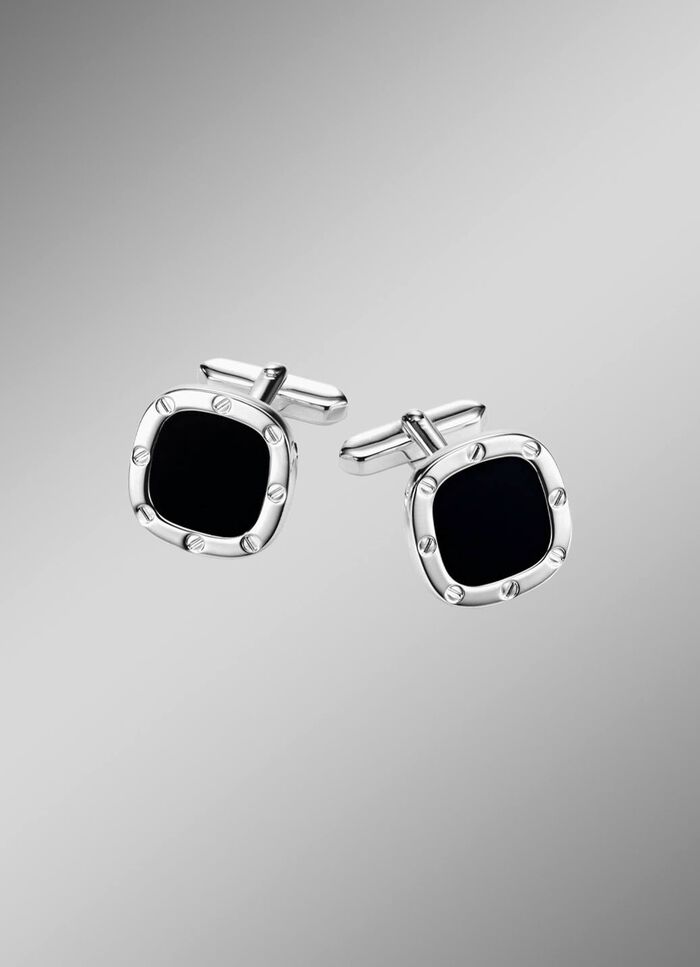Manschettenkn&ouml;pfe aus Silber mit Onyx 