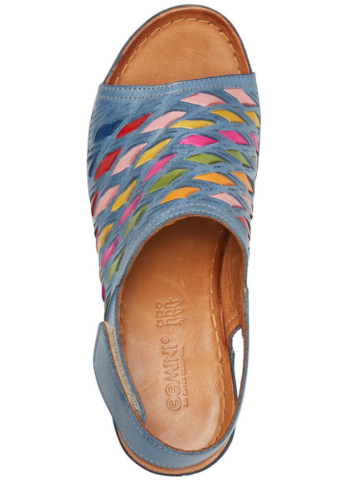 Gemini Sandalette mit raffinierten, bunten Flechtdurchz&uuml;gen 