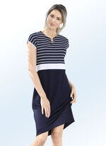 Kleid mit überschnittenen Ärmeln MARINE-WEISS