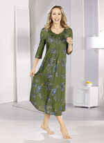 Laurina Nachthemd, kn&ouml;chellang mit gro&szlig;z&uuml;giger Motivspitze  