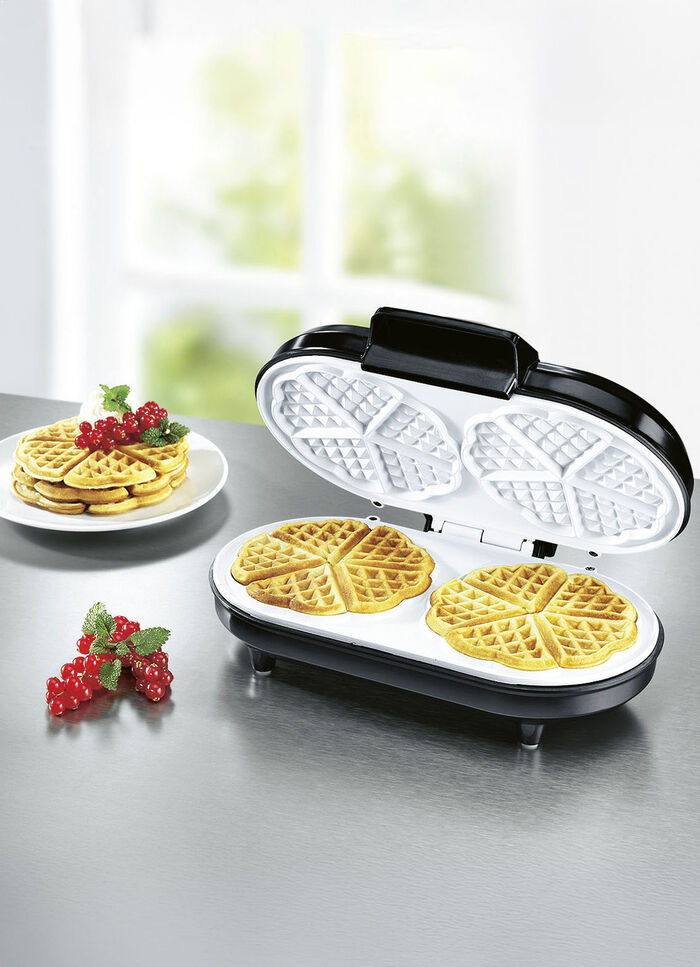 Doppel-Waffeleisen für 2 Waffeln auf einmal 