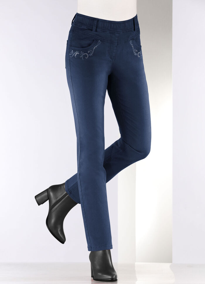 Hose mit funkelnden Glitzersteinchen DUNKELBLAU