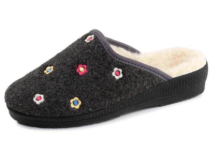 Gef&uuml;tterte Damen-Hausschuhe, Weite H, mit Schurwolle 