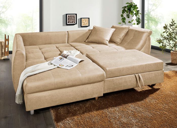 Polsterecke mit Bettfunktion CREME