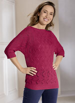 Pullover in Fledermausform ROT