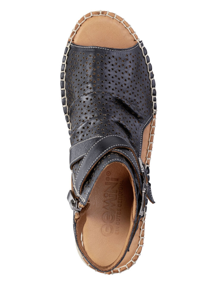 Gemini Sandale aus weichem Nappaleder mit Zierperforation SCHWARZ