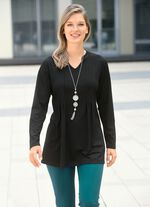 Shirt mit Stehkragen in 2 Farben SCHWARZ