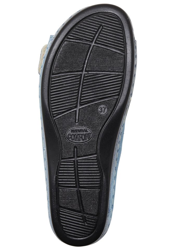 Bequeme Damen-Pantoletten, Weite G, mit Klettverschluss JEANS