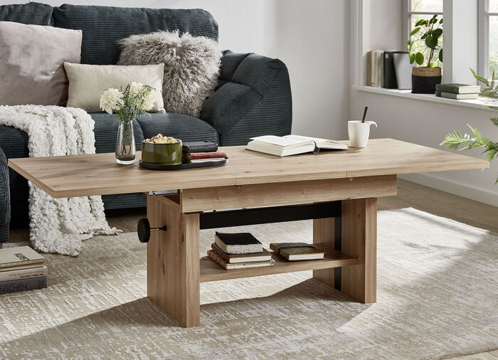 Couchtisch mit Lift-Mechanik EICHE ARTISAN