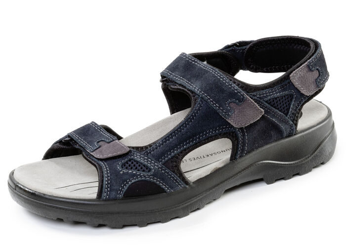 Sportliche Herren-Trekkingsandalen, Weite H, mit Klettverschluss DUNKELBLAU