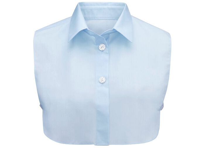 Klaus Modelle, Damen-Blusenkragen, aus feinem Popeline HELLBLAU