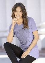 Shirt mit Plättchen- und Strasszier in 2 Farben FLIEDER