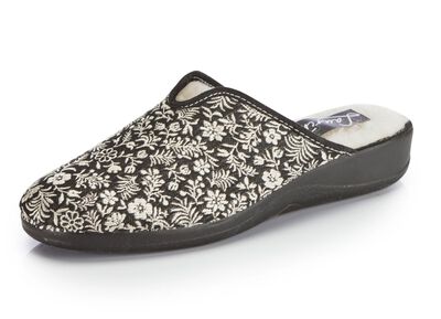 Laurina Pantoffel mit Blumen-Stickerei 