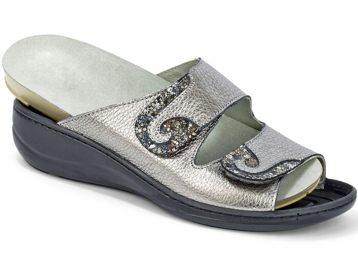 Mubb, bequeme Damen-Pantoletten, Weite H, mit herausnehmbarem Fu&szlig;bett 