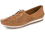 Gemini Mokassin-Slipper mit sommerlicher Perforierung CAMEL