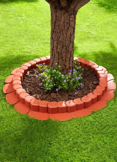 Flexi-Rasenkante, 8er-Set, mit Fahrspur 