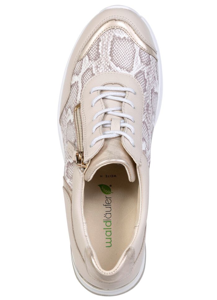 Waldl&auml;ufer, bequeme Damen-Schn&uuml;rschuhe, Weite H, mit herausnehmbarem Fu&szlig;bett BEIGE-GOLD