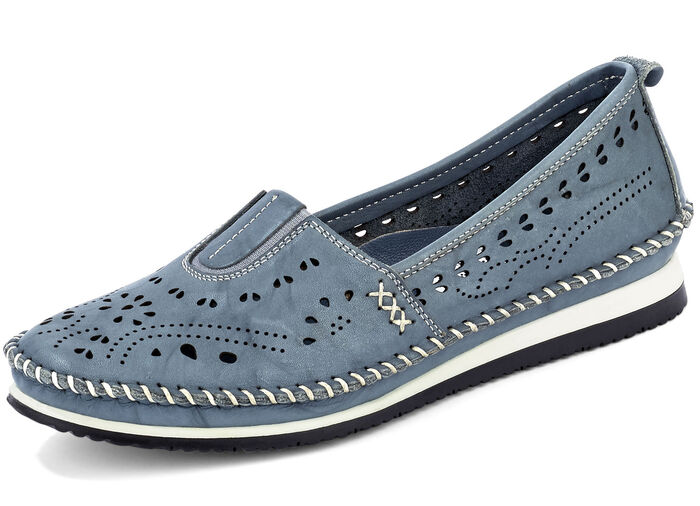 Andrea Conti Mokassin-Slipper mit hübscher Perforierung JEANSBLEU