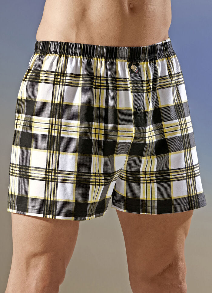 Viererpack Boxershorts mit knöpfbarem Eingriff 