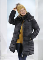 Longjacke mit Riegel an der abnehmbaren Kapuze 