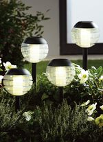 Solarleuchte, 4er-Set, mit Softone-LED SCHWARZ
