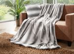Wohndecke und Kissenbezug aus Kaninchenfell-Imitat GRAU